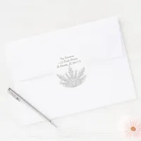 White Winter Snowflake Return Address Classic Round Sticker