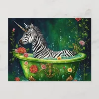 Fun Unicorn Zebra in a Bathtub
