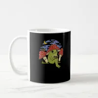 Book Fan Frog With Mushroom Hat Cottagecore Goblin Coffee Mug