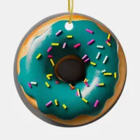 Happy Holi-Glaze | Funny Donut Pun Christmas Ceramic Ornament