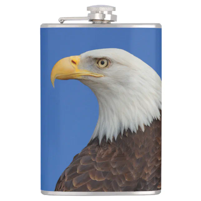 Profile of an Adult Bald Eagle Hip Flask