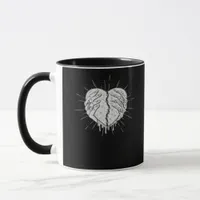 Monochrome Skeleton Hand With Heart Classic Mug