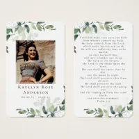 Eucalyptus Photo Funeral Memorial Prayer Card