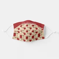 Cute Red Apples Teacher School Pattern Adult Cloth Face Mask