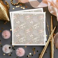 Masquerade Sweet 16 Bead Masks Rose Gold ID1032 Paper Dinner Napkins