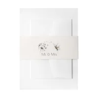 Elegant Butterfly and Dandelion Puff Pastels Ink Invitation Belly Band
