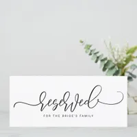 Wedding Reserved Sign Bouncy Typography Black Invitation