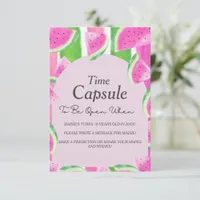 Birthday Time Capsule Pink Watermelon Sign Invitation
