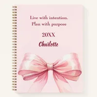 Pink bow quote notebook