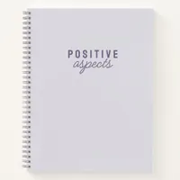 Positive Aspects Minimalist Purple Gratitude Notebook