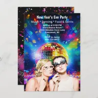 Disco Ball New Year's Eve Girls Party Night Invitation