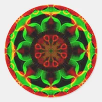 Psychedelic Kaleidoscope Mandala Classic Round Sticker