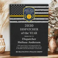 Dispatcher Of The Year Custom Logo Thin Gold Line Acrylic Award