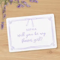 Cute Hand Drawn Coquette Bow Flower Girl Proposal Card