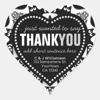 Funky Black White Tribal Thank You Sticker