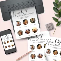 DOWNLOADABLE How Old Was Bride Bridal Shower Game Invitation