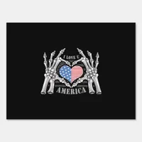 America Skull Skeleton Hand Artwork Editable Layer Sign