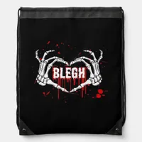 Bloody Breakdown, Skeleton Heart Hands Emo, Metalc Drawstring Bag