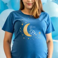 Blue Over the Moon Mom to Be Baby Shower Tri-Blend Shirt