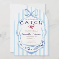 Perfect Catch Beach Preppy Fishing Bachelorette Invitation