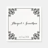 Classic Elegant Vintage Baroque Framed Wedding Napkins