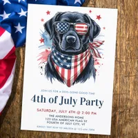 Dog 4th Of July Party Patriotic Labrador Retriever Invitation