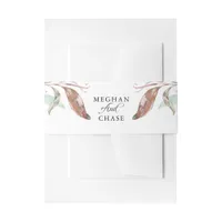 BELLY BAND | Coral Aqua Watercolor Foliage