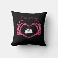 Mine Valentines Day Classic Skeleton Hands Hearts  Throw Pillow