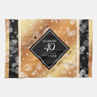 Elegant 49th Copper Wedding Anniversary Kitchen Towel