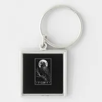 F-Caw-F Crow Card Funny Halloween Vintage Back Keychain