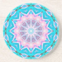 Beachy Boho Love Mandala Pink & Blue Mandala Coaster