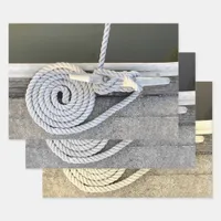 Cleat Hitch Maritime Wrapping Paper Flat Sheet Set