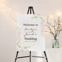 Blush Pink Rose Floral Watercolor Welcome Wedding Foam Board