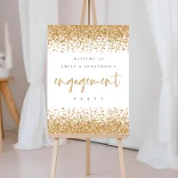 Glam Gold Glitter White Welcome to Engagement Foam Board