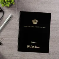 Black gold crown name year business notebook