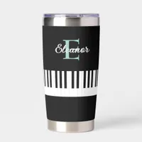 Piano Keys Black and White Music Themed Insulated Tumbler