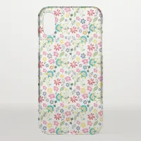 Girly Boho Flowers | Spring Botanical Pattern iPhone X Case