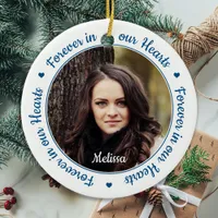 Modern 2 Photo Remembrance Poem Memorial Ceramic Ornament