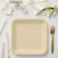 Modern coastal cream solid paper plates