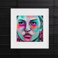 Painted Women's Face | AI Generated Lady's Face Poster