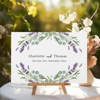 Lavender florals eucalyptus wedding  guest book