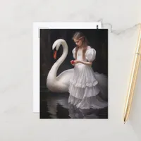 Girl and the Swan Postcard