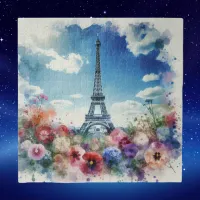 Eiffel Tower Paris Floral Watercolor | Jigsaw Puzzle