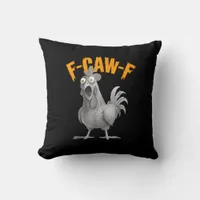 Funny F Caw F Chicken Classic Retro Style Throw Pillow