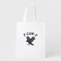 Funny F-Caw-F Crow Aesthetic Style Grocery Bag