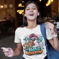 Pizza-Fueled Chicken With Cool Shades T-Shirt