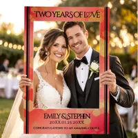 Elegant 2nd Garnet Wedding Anniversary Selfie Frame