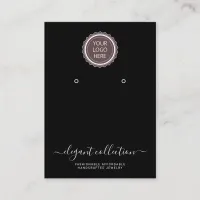 Calligraphy Black White Your Logo Earring Display Business Card