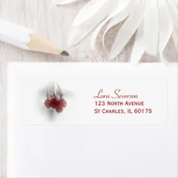 Red Frosty Winter Berries Return Address Label