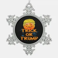 Halloween Trumpkin Classic Snowflake Pewter Christmas Ornament